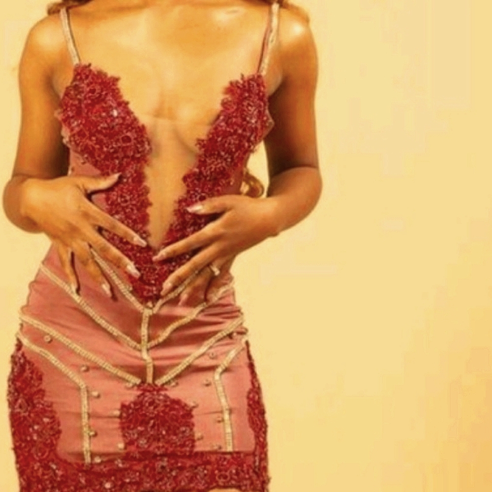 Pink Rhinestone Custom Dress - Picture 3 of 3